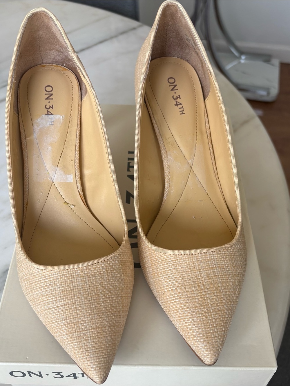 Women's Pointed Toe Beige Pumps